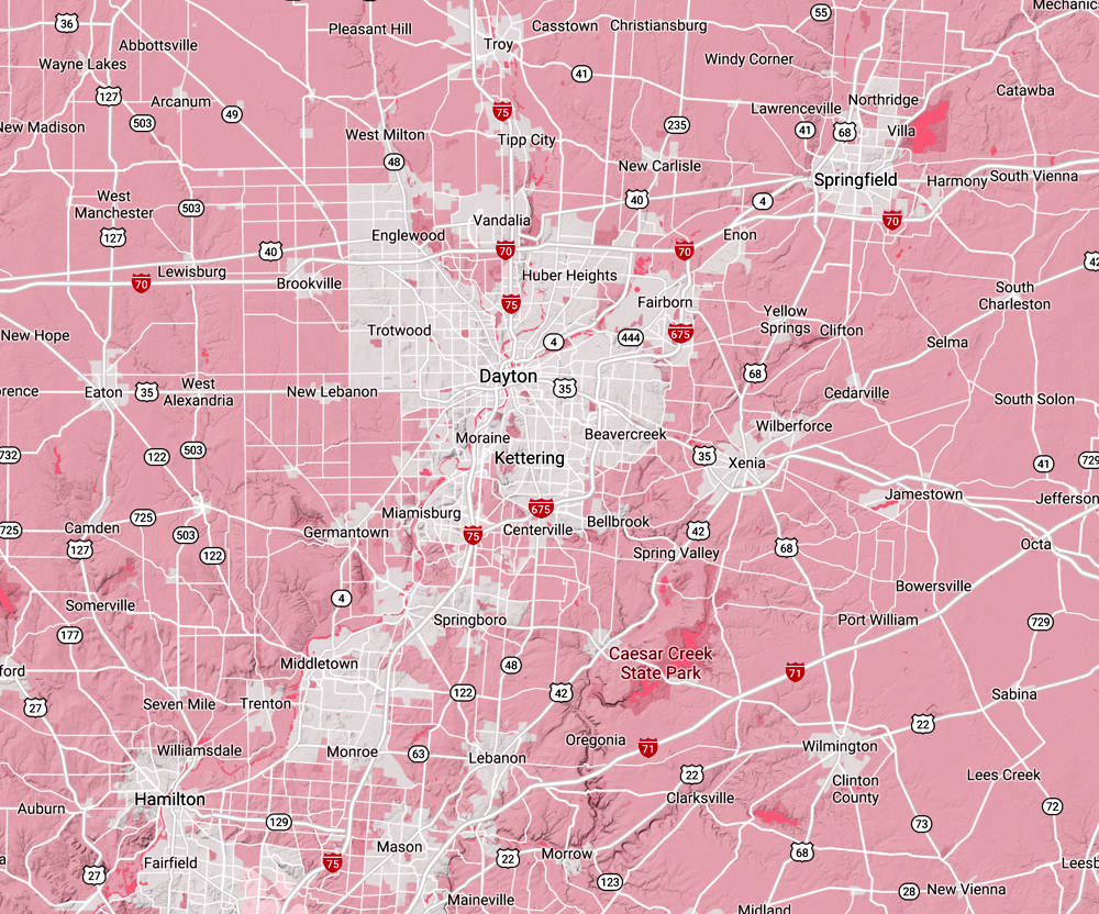 Dayton/Springfield service area